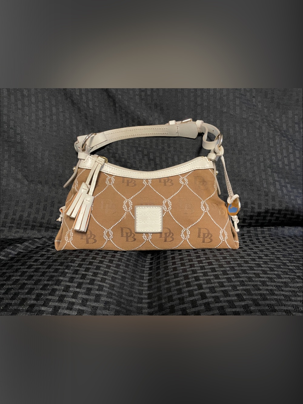 Dooney & Bourke Brown Mini Bag with Cream Leather Trim/ like new